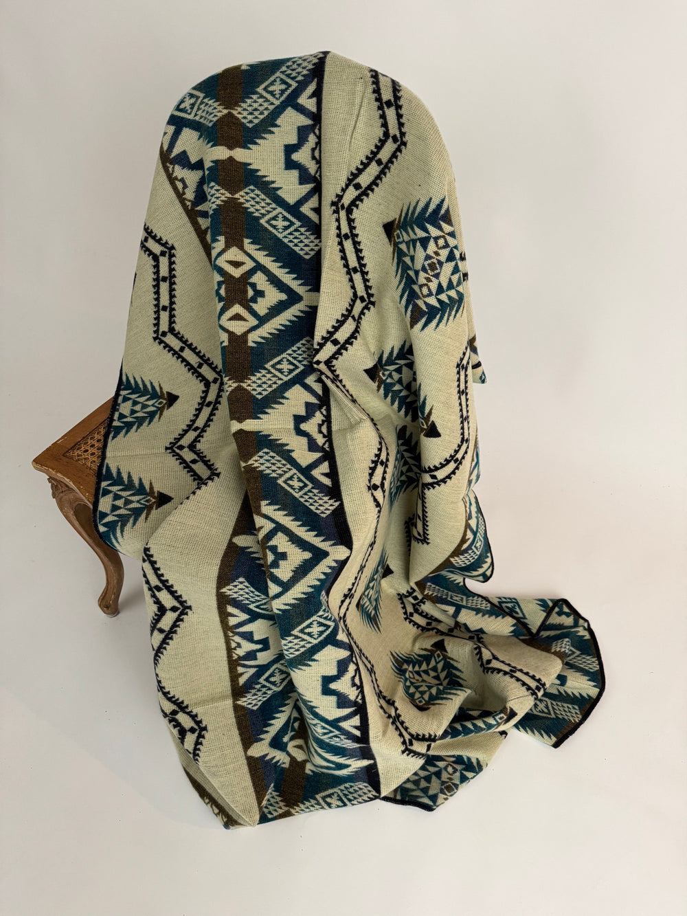 Cuzco River Water Alpaca Wool Blanket