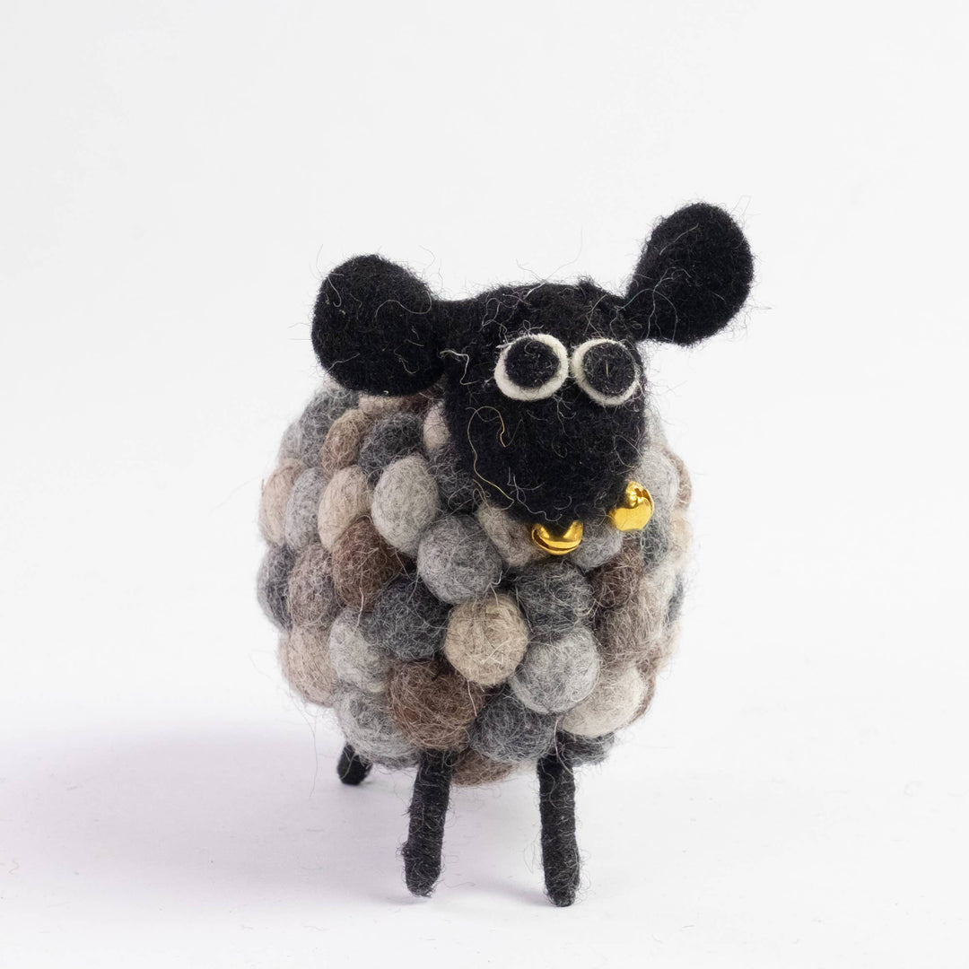 Terra the Gray Pom-Pom Sheep