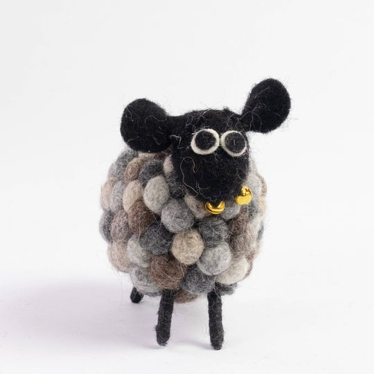 Terra the Gray Pom-Pom Sheep