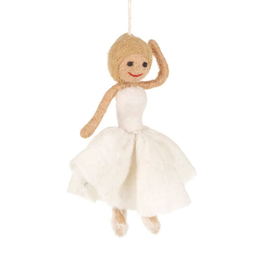 Handmade Felt Fair trade Ballerina Hanging Decoration