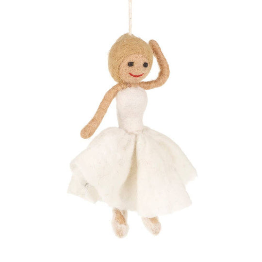 Handmade Felt Fair trade Ballerina Hanging Decoration