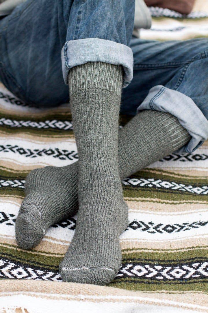 Superwarm heavyweight alpaca socks in cocoa brown — view 8