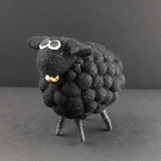 Cinder the Black Pom-Pom Sheep