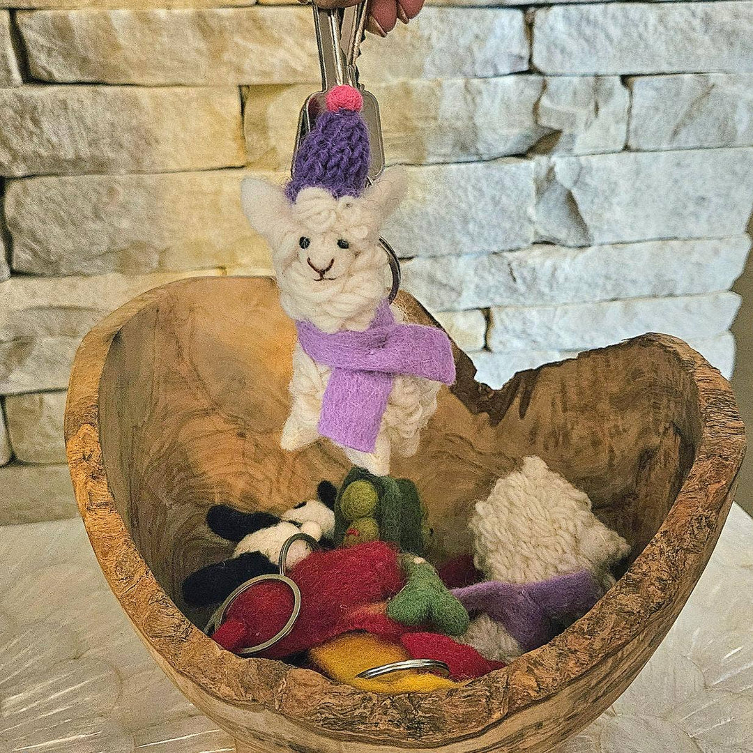 Handmade Felt Party Alpaca Keyring Decoration