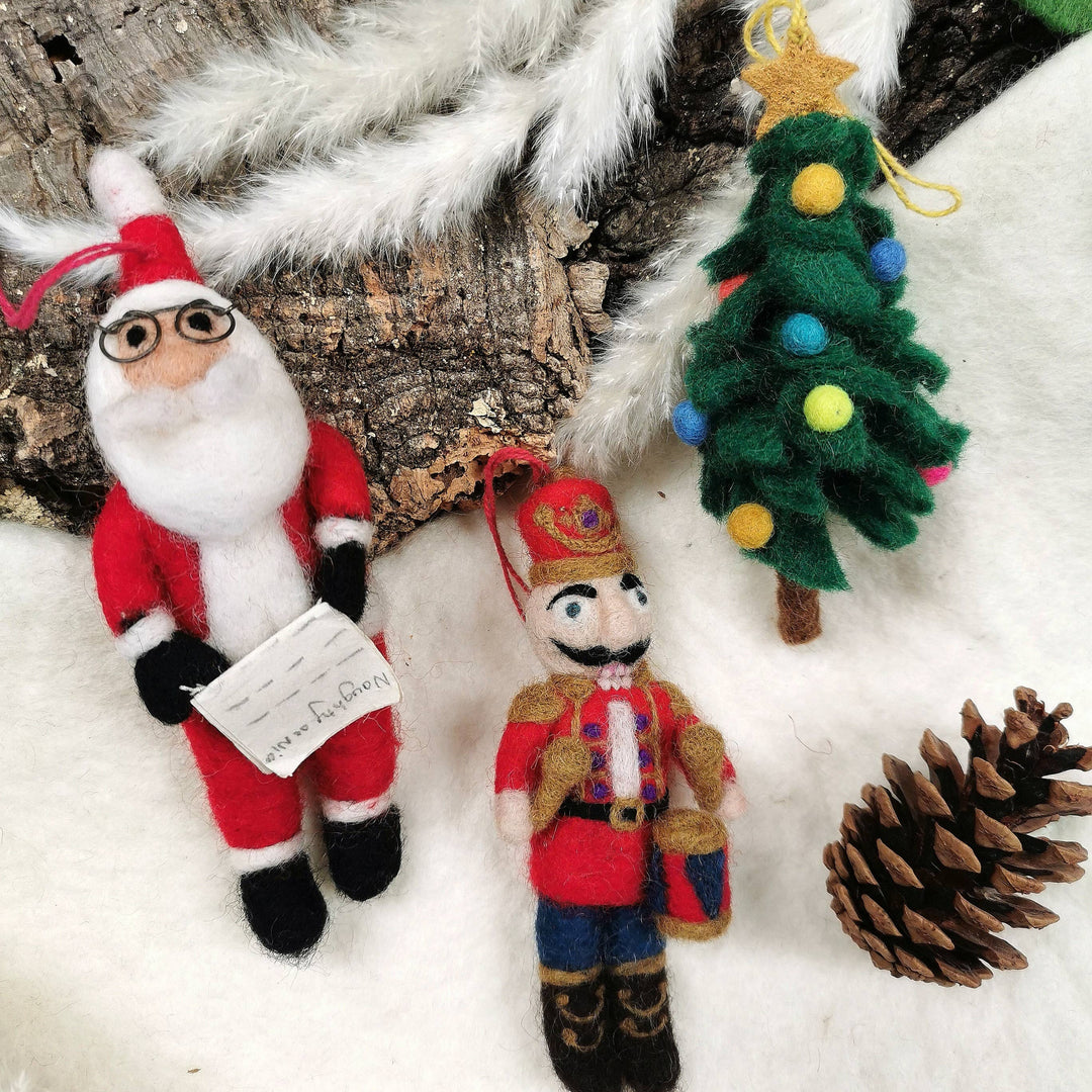 Handmade Felt Nutcracker Ned Hanging Decoration