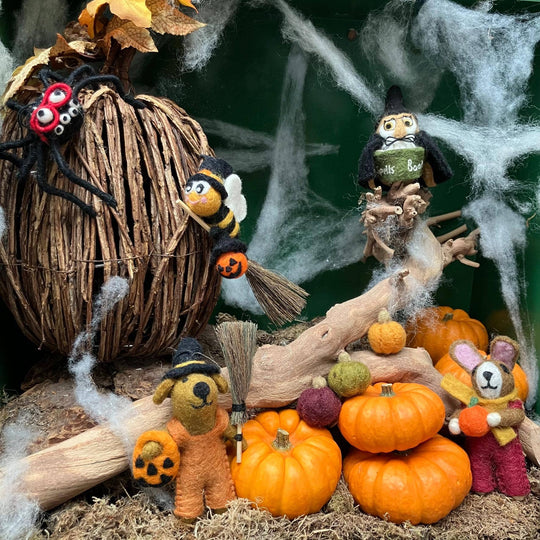 Handmade Felt Bee-Witched Hanging Halloween Decoration