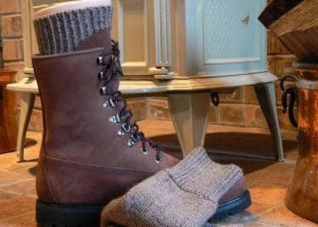 Superwarm heavyweight alpaca socks in cocoa brown, knit at a hundred-year-old US sock mill