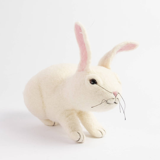 Whiskers the Wonder Bunny hand-felted wool toy, alternate view