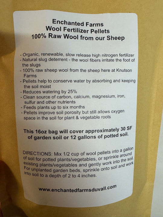 Fertilizer - Raw Wool Pellets 16oz