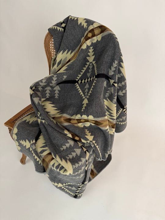 Del Mar - Stone - Alpaca Wool Blanket - Enchanted Farms