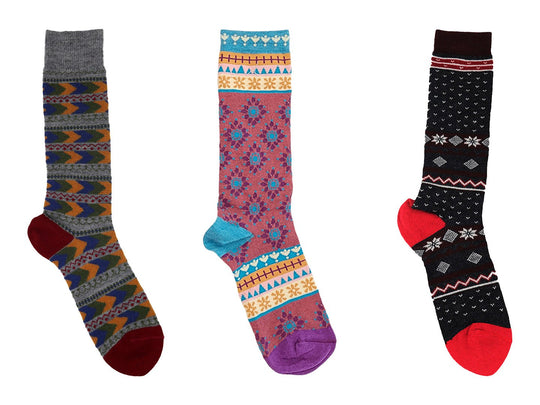 Rosewood Folk Floral Alpaca Socks