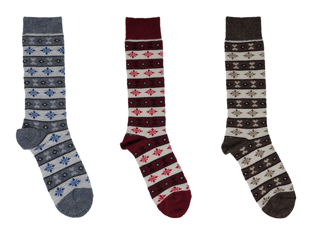 Cocoa Snowflake Alpaca Socks