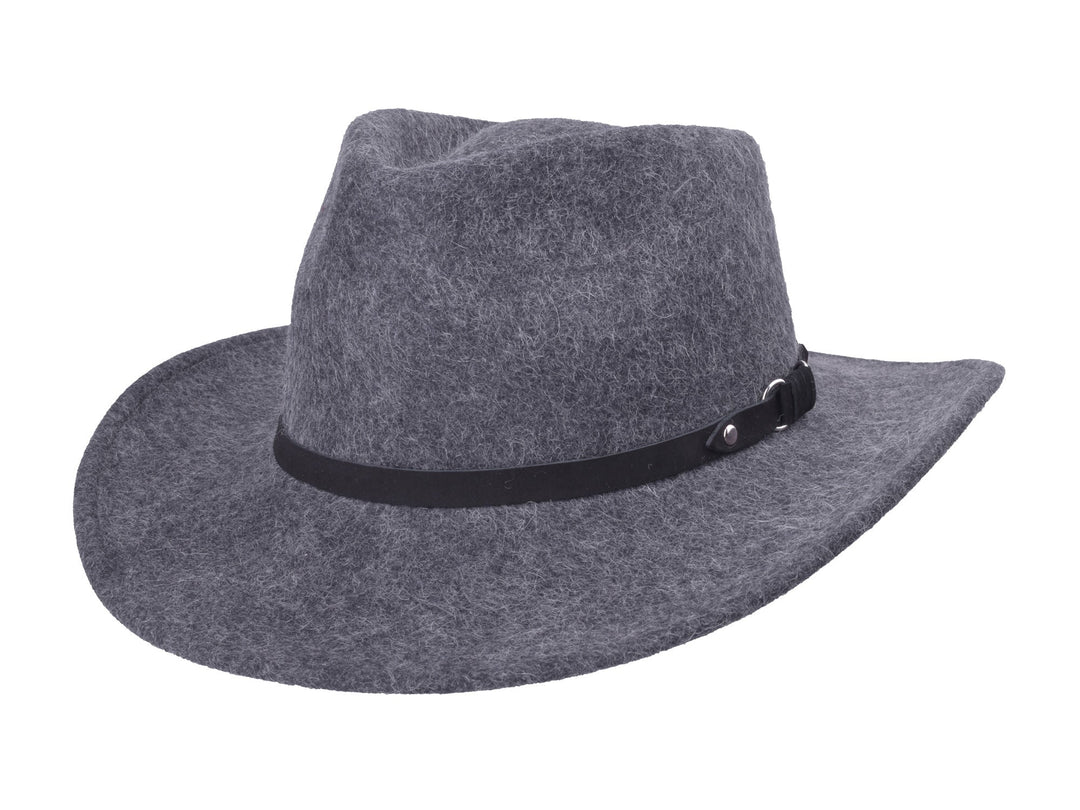 Melbourne alpaca wool felt hat in grey melange