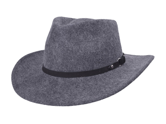 Melbourne alpaca wool felt hat in grey melange