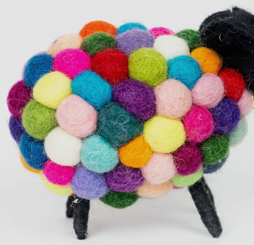 Felt Sheep Rainbow Wool Ball (Choose Color)