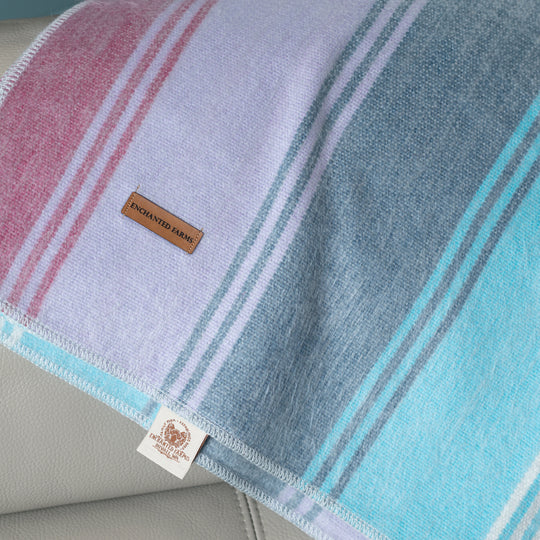 Puget Sound Lavender Dream Alpaca Throw Blanket - Striped - Brushed Alpaca Throw Blanket
