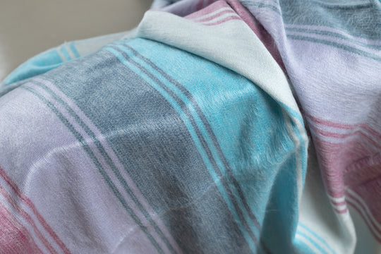 Puget Sound Lavender Dream Alpaca Throw Blanket - Striped - Brushed Alpaca Throw Blanket