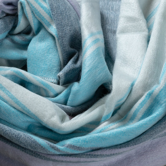 Puget Sound Lavender Dream Alpaca Throw Blanket - Striped - Brushed Alpaca Throw Blanket