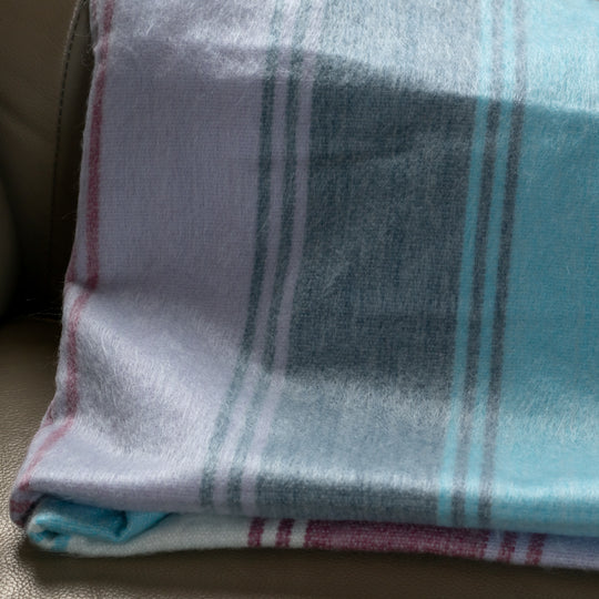 Puget Sound Lavender Dream Alpaca Throw Blanket - Striped - Brushed Alpaca Throw Blanket