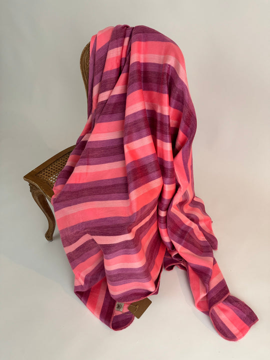 Cotton Candy Blanket - Striped - Brushed Alpaca Blanket