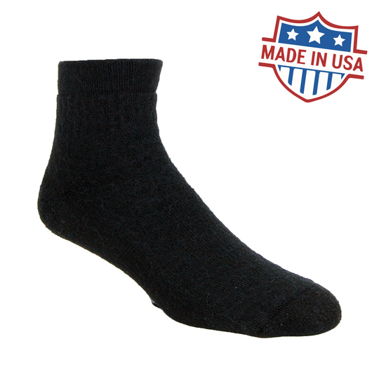 Black alpaca slipper socks with alpaca-shaped non-slip grip soles