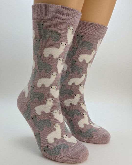 Alpaca Motif Casual Socks in Lilac