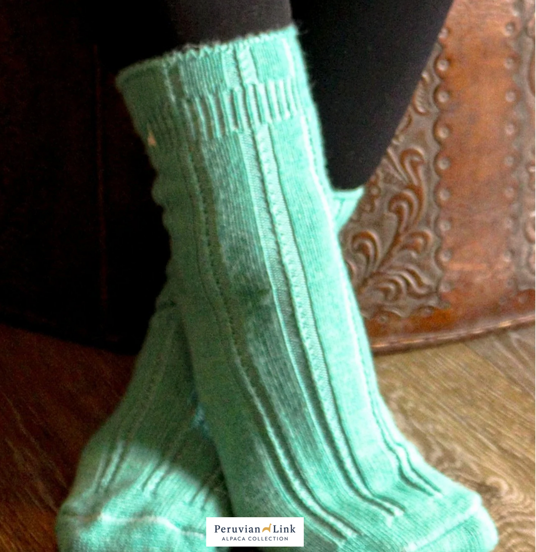 Soft ankle-length alpaca bed socks for lounging