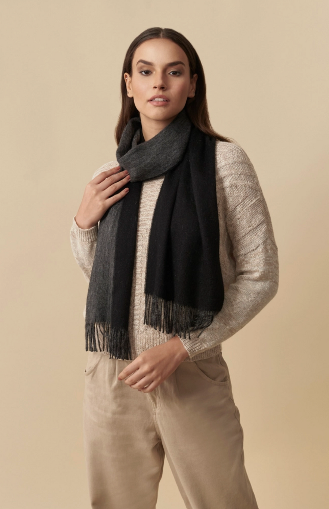 Baby Alpaca Scarf - Double Sided - Choose Color