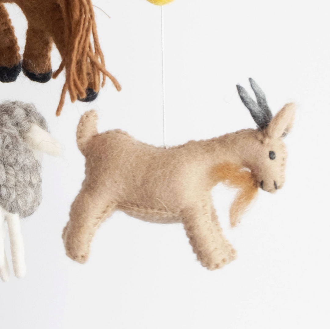Farm Animals Wool Baby Mobile