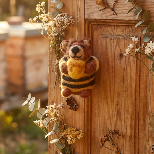 Handmade Felt Howie Honey Bee Bear Hanging  Decoration