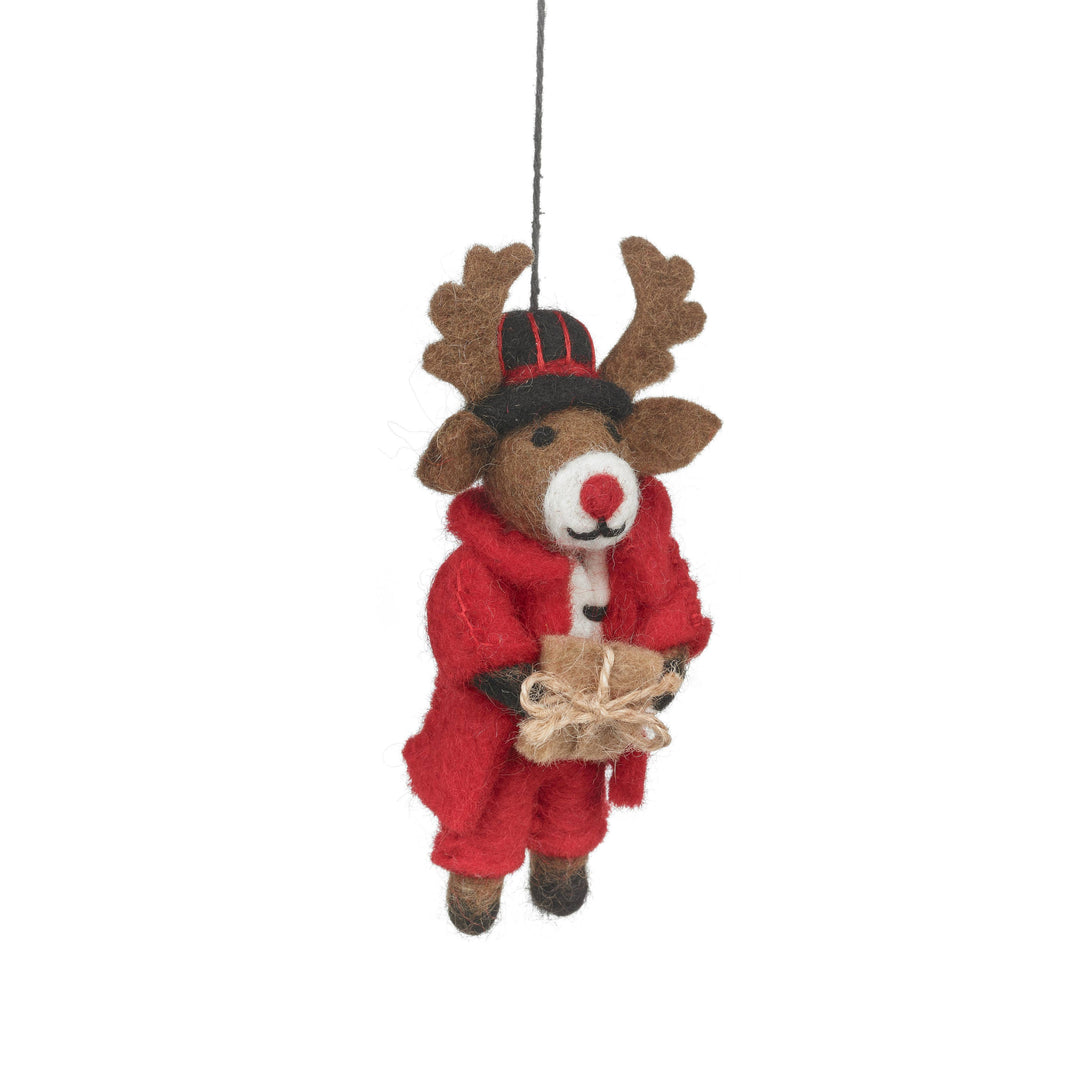 Handmade Felt Dasher the Christmas Reindeer Decoration