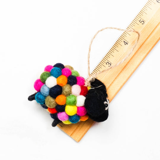 Rainbow Ball Sheep Ornament — Hand-Felted