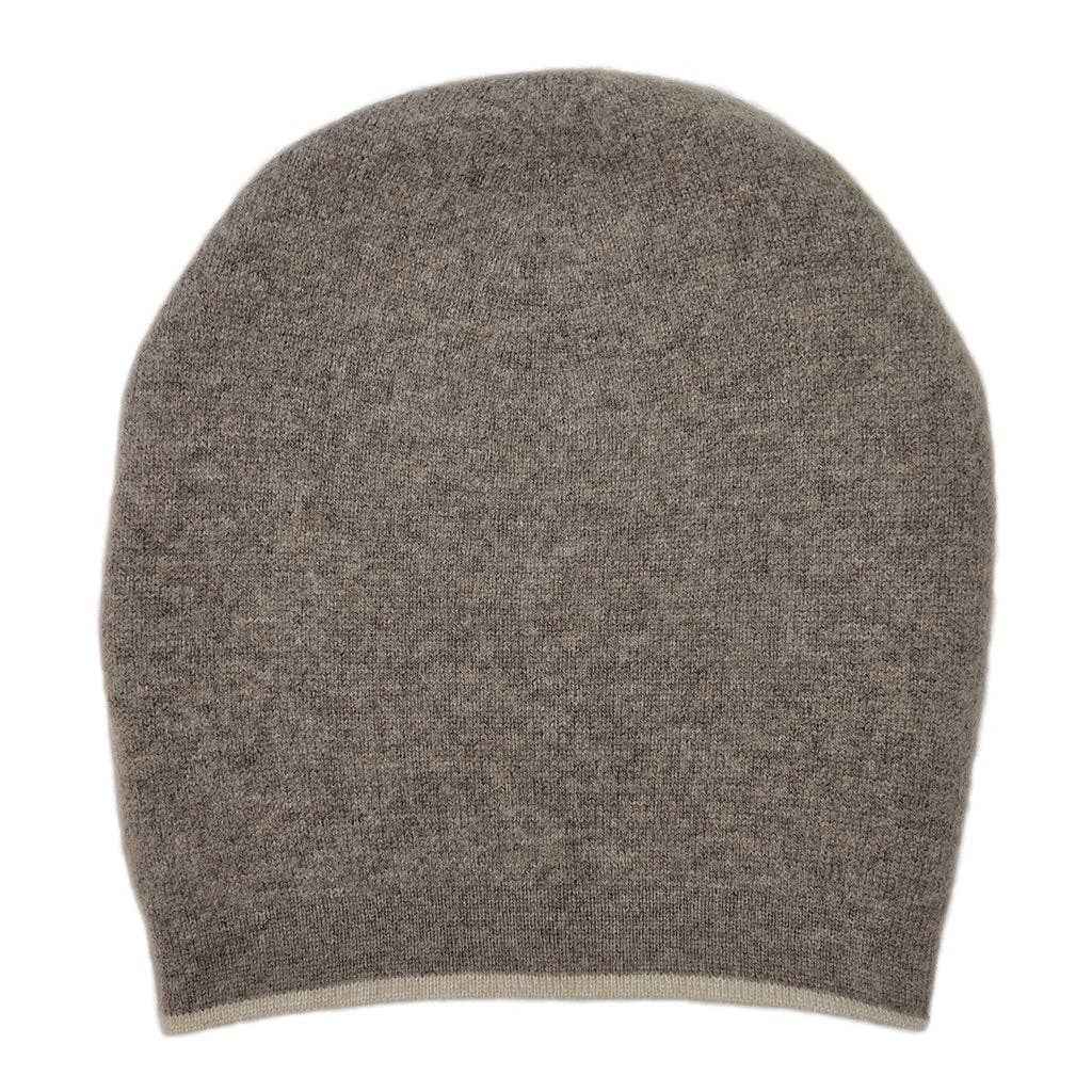 Coffee + Cream Reversible Cashmere Beanie