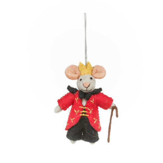 Handmade Felt Nutcracker Mouse King Christmas Hanging Dec