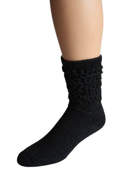 Soft Touch non-binding alpaca socks in medium grey — view 5