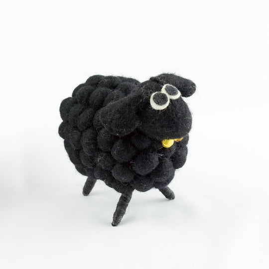 Cinder the Black Pom-Pom Sheep