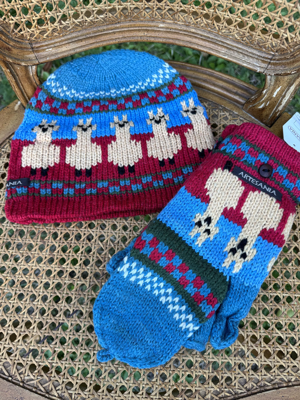 Alpaca Parade hat shown with the matching mittens (sold separately)