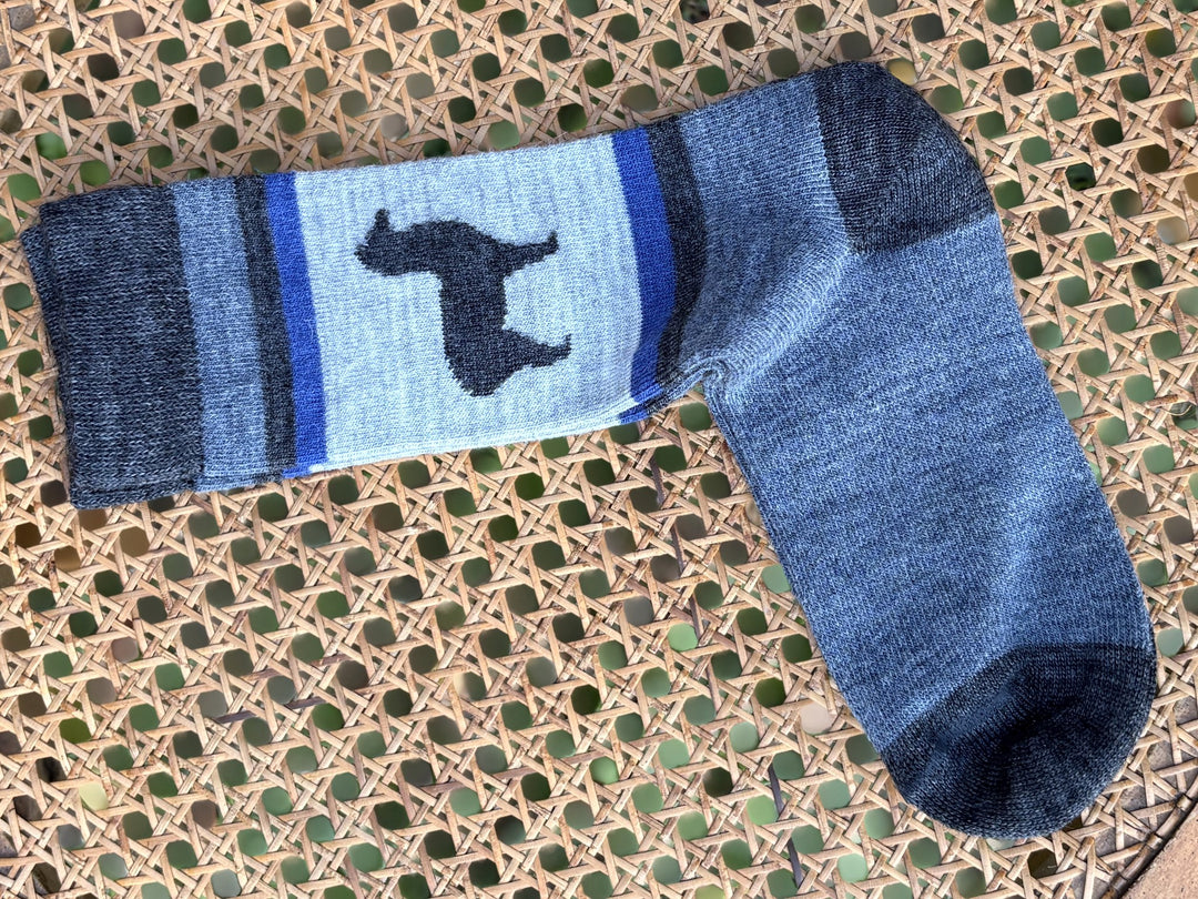 Blue-gray alpaca silhouette sock