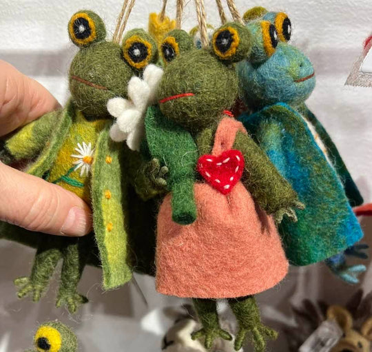 Dapper Frog Felt Ornament