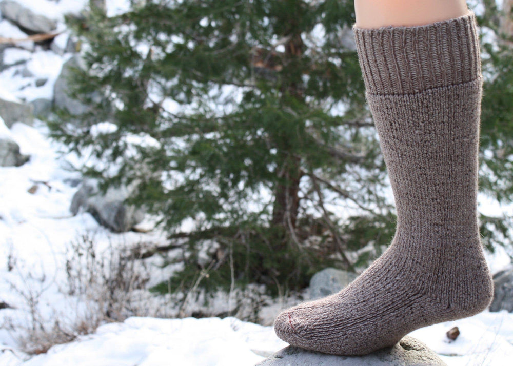 Superwarm heavyweight alpaca socks in cocoa brown — view 2