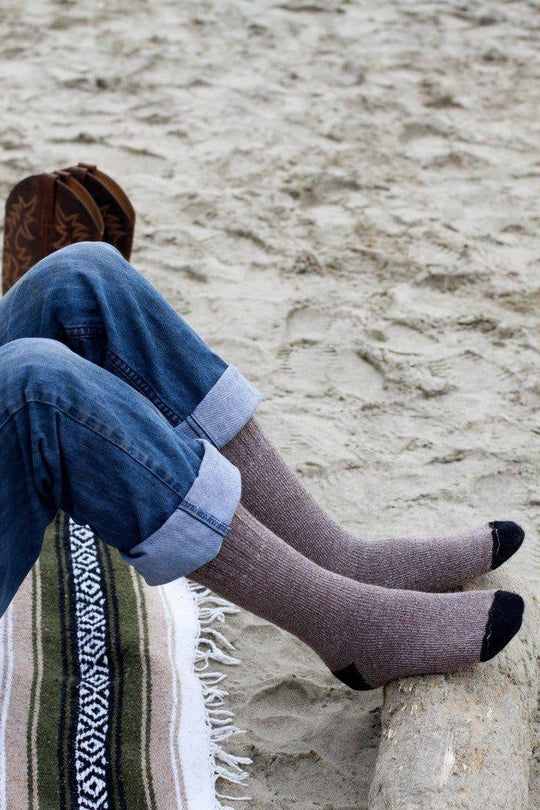 OutdoorAdventure tall alpaca socks in cocoa brown — view 5