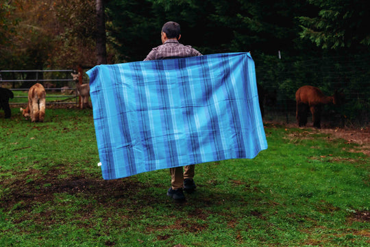 Glacier Lake Throw - Striped - Brushed Alpaca Blanket