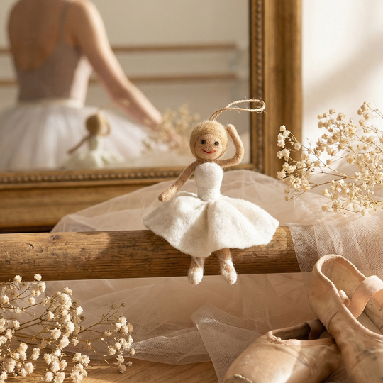 Handmade Felt Fair trade Ballerina Hanging Decoration