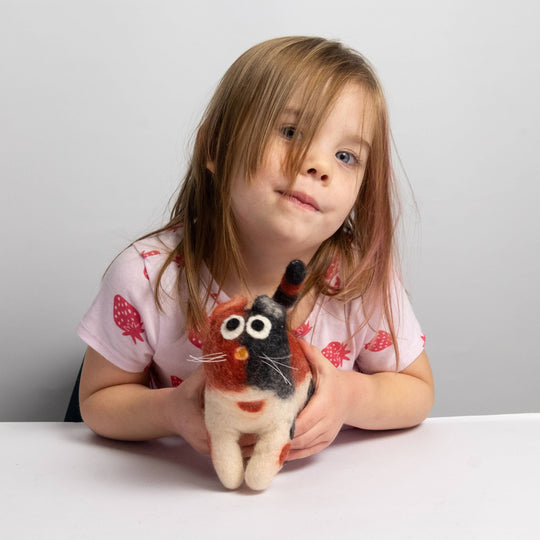 Patches the Calico — Hand-Felted Cat