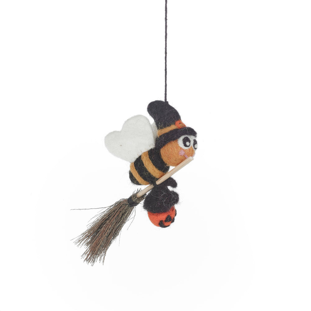 Handmade Felt Bee-Witched Hanging Halloween Decoration