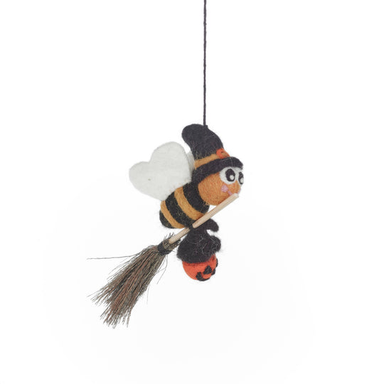 Handmade Felt Bee-Witched Hanging Halloween Decoration