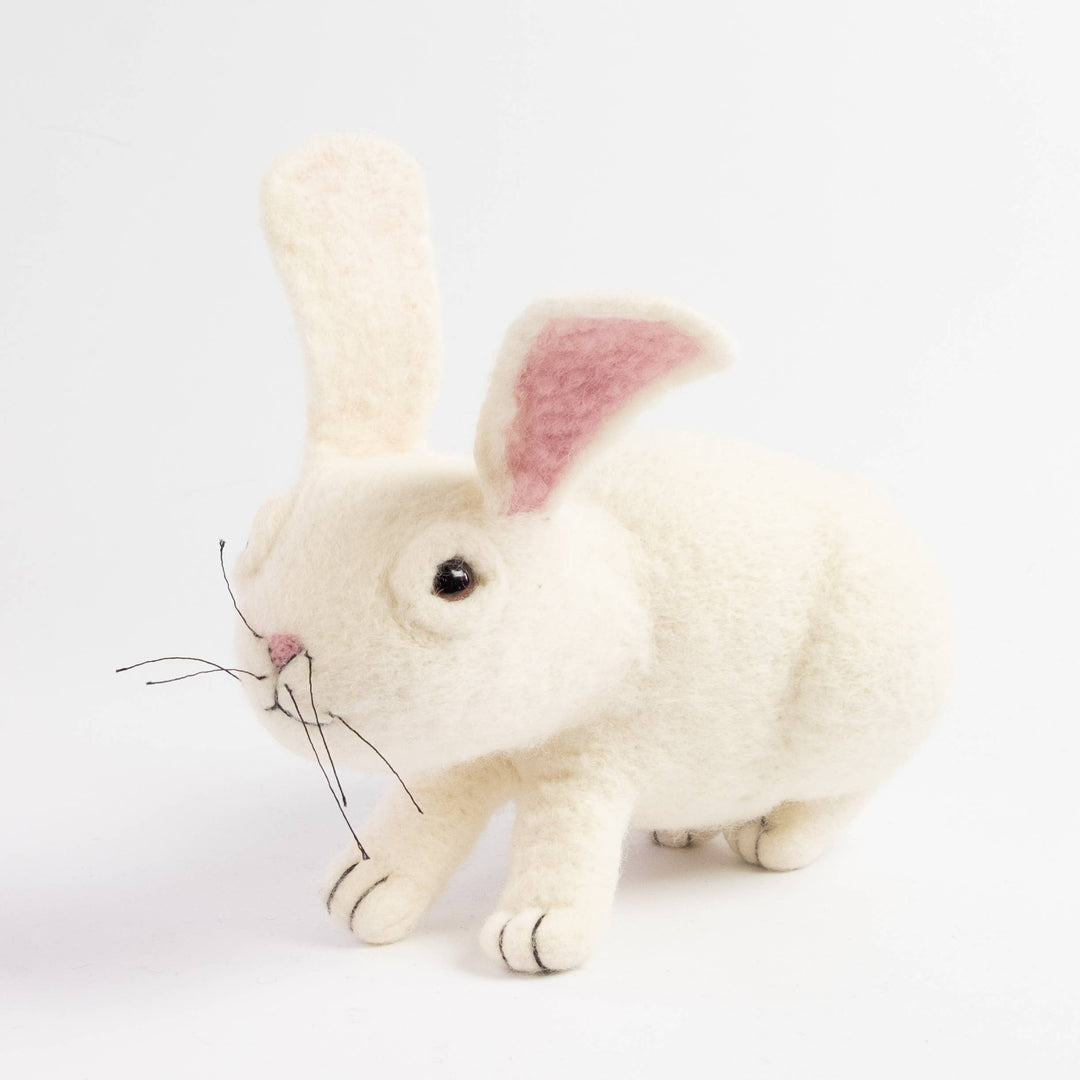 Whiskers the Wonder Bunny hand-felted wool toy, alternate view