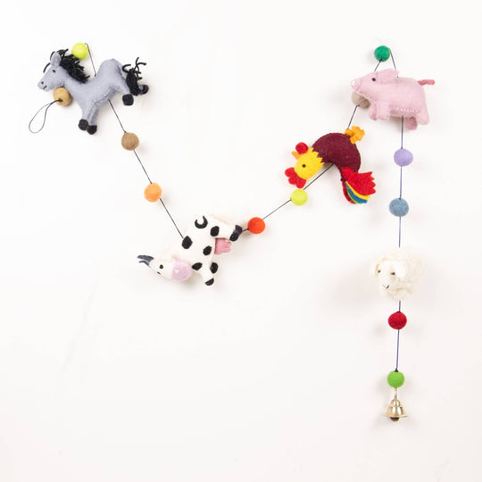 Farm Animal Garland — Hand-Felted Wall Décor