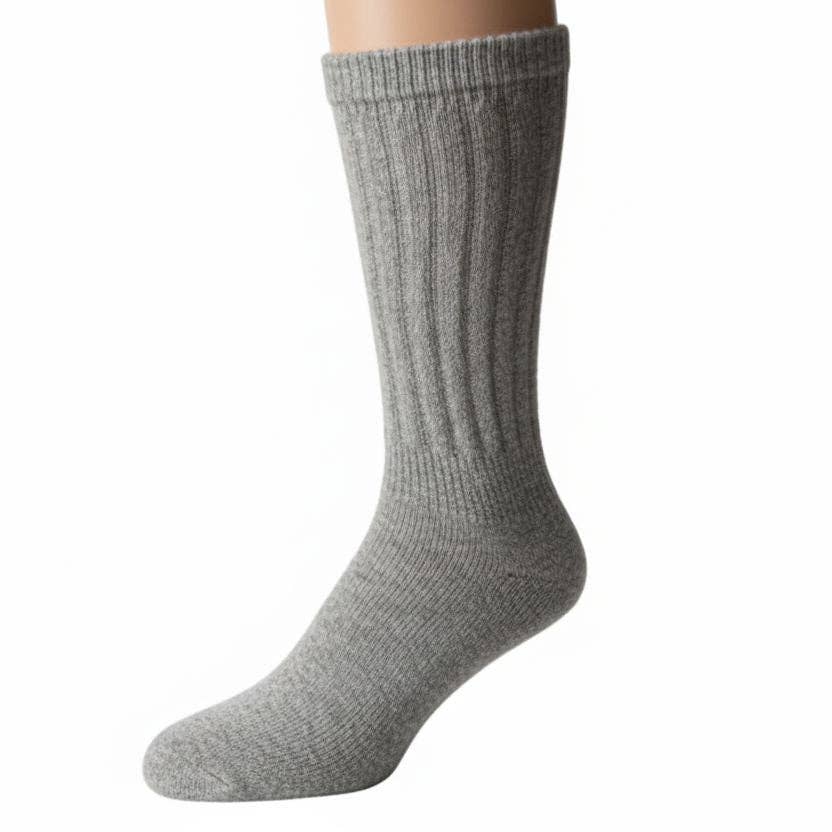 Soft Touch non-binding alpaca socks in medium grey — view 15