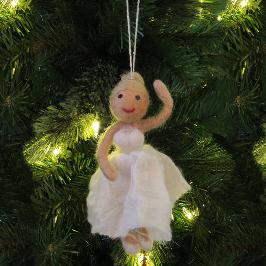 Handmade Felt Fair trade Ballerina Hanging Decoration